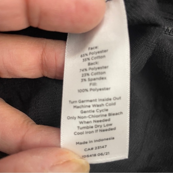 Talbots Black Quilted Double Cloth Mock Neck Sweater 3X, Warm, Fall, Winter - Picture 7 of 11